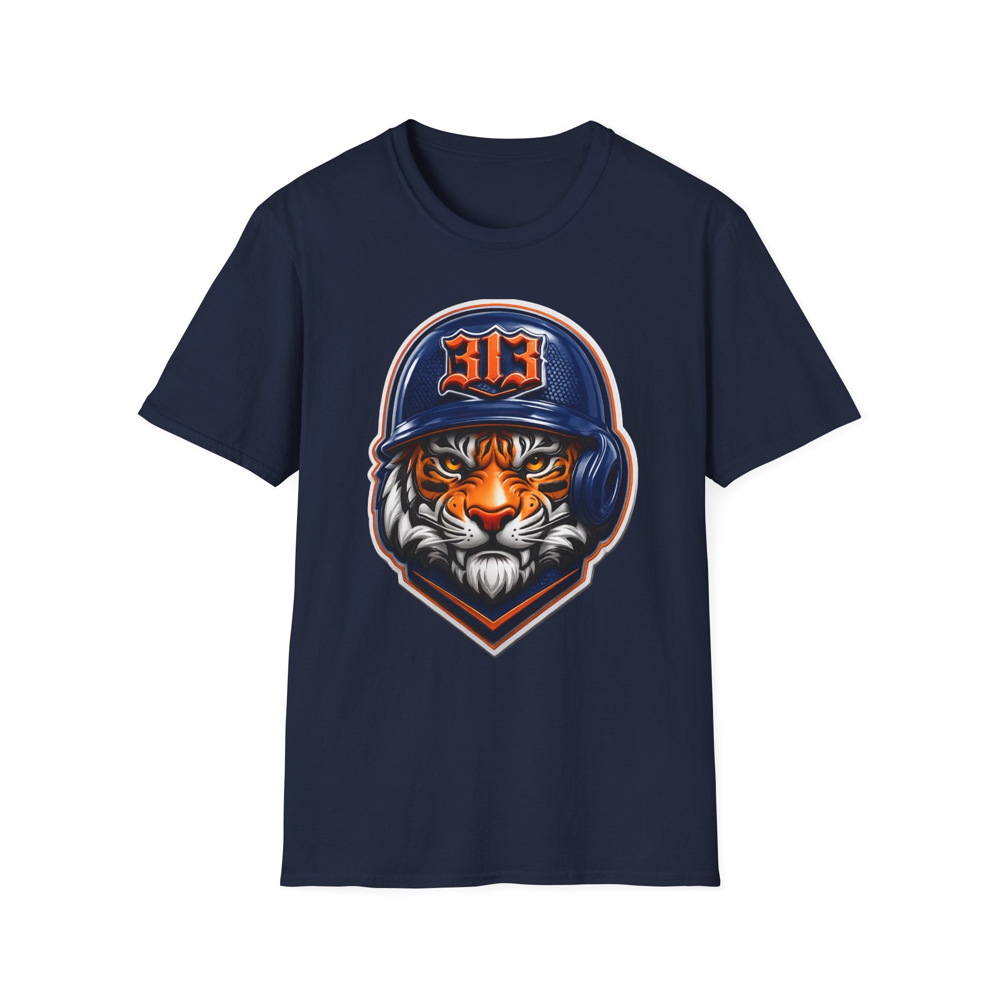 Tiger Mascot Tee —  Helmet Graphic Baseball T-Shirt