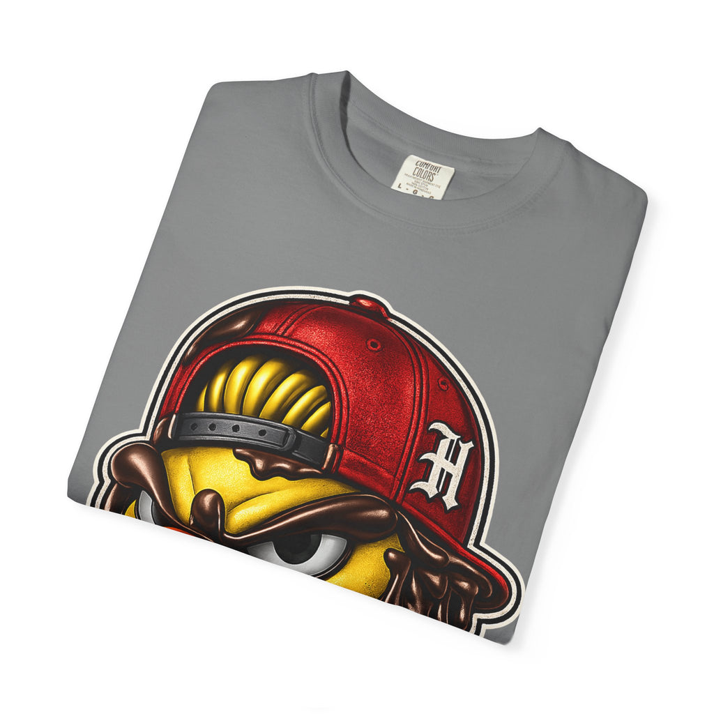 Hen Street Graphic T-Shirt — Streetwear Baseball Cap Mascot Tee