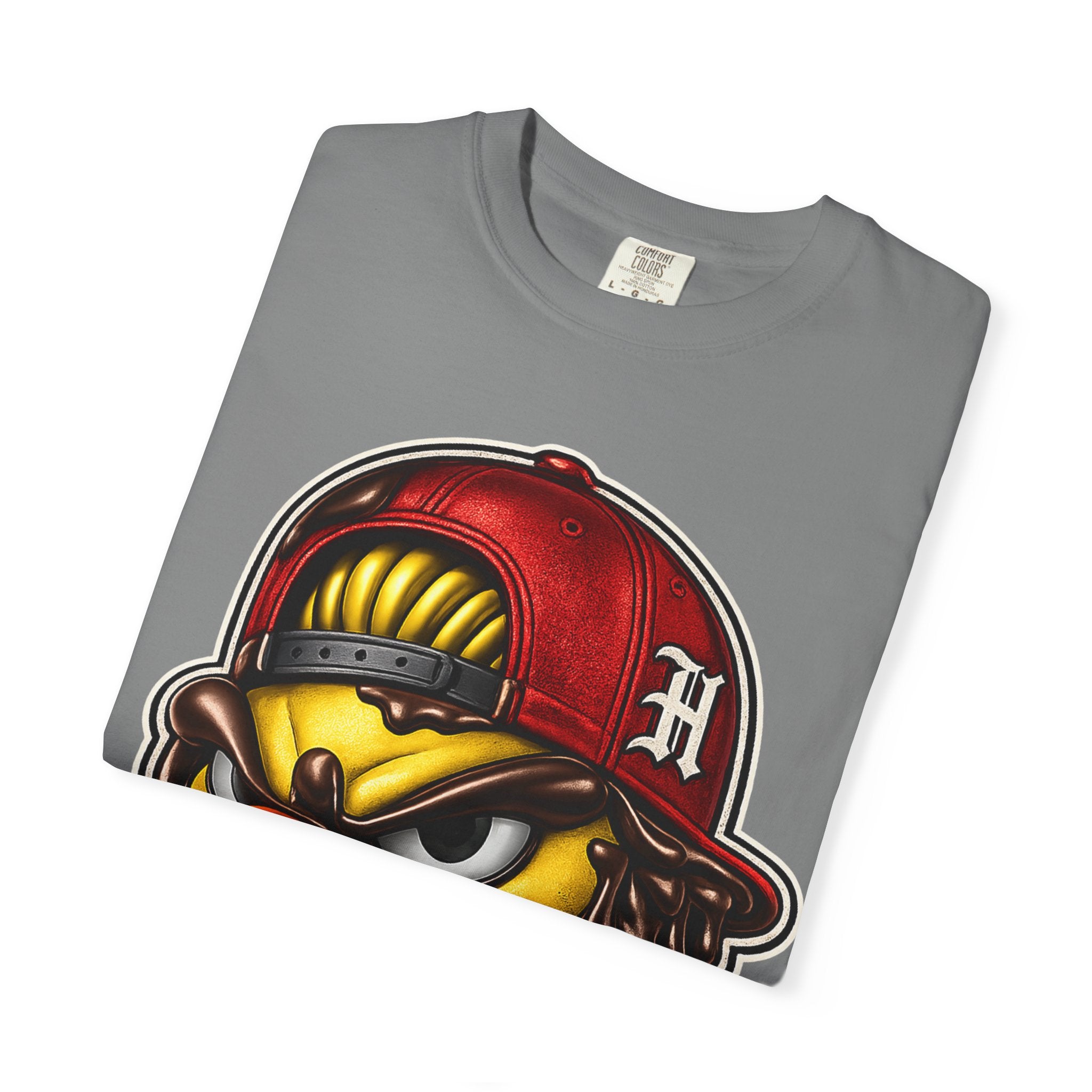 Hen Street Graphic T-Shirt — Streetwear Baseball Cap Mascot Tee
