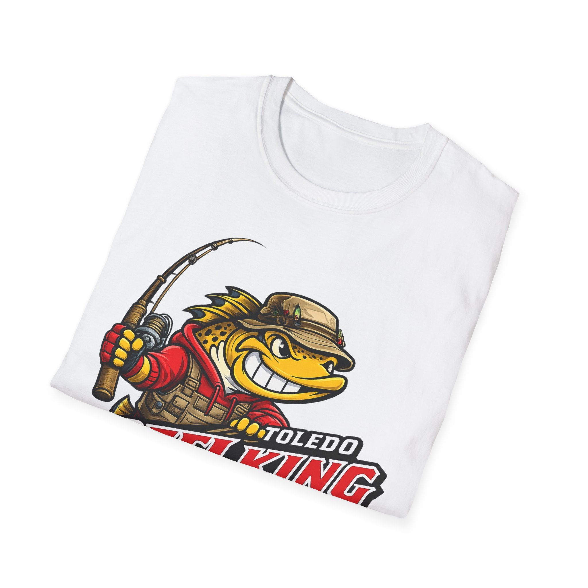 Toledo Reel King Fishing T-Shirt — Mascot Fisherman Tee