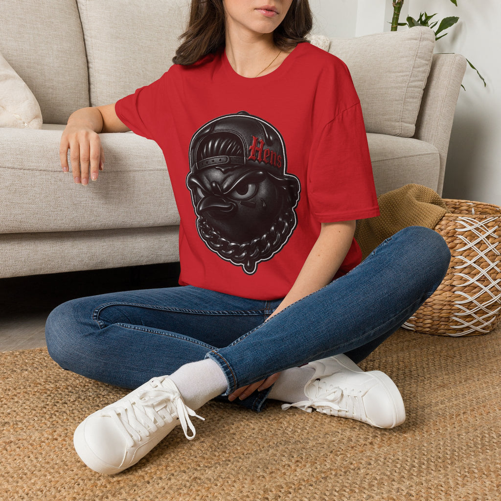 Black Out Hens T-Shirt — Edgy Streetwear Tee with "Hens" Cap Graphic