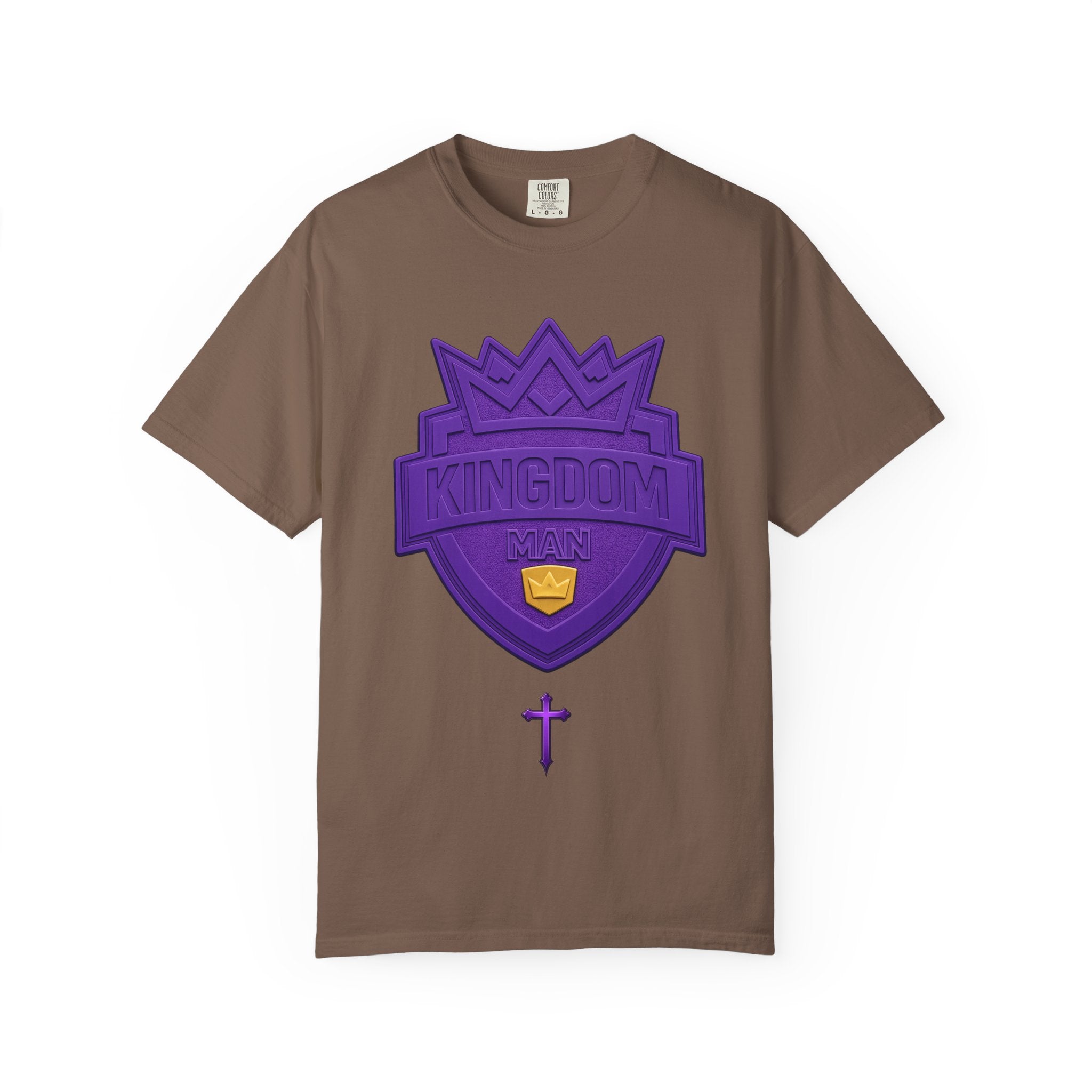 Kingdom Shield T-Shirt — Purple Crest Cross Graphic Tee