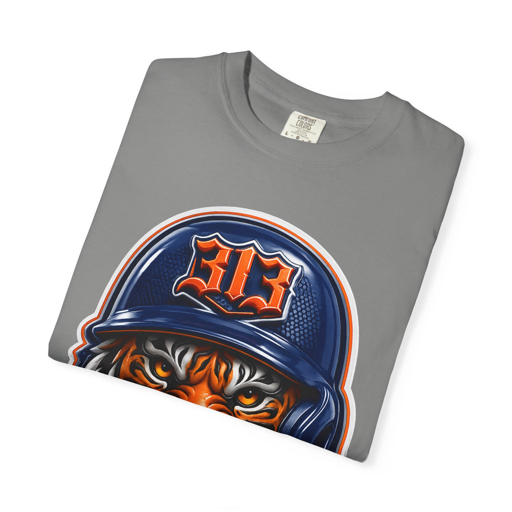 Baseball Helmet T-Shirt — 313 Tiger Sports Logo Tee