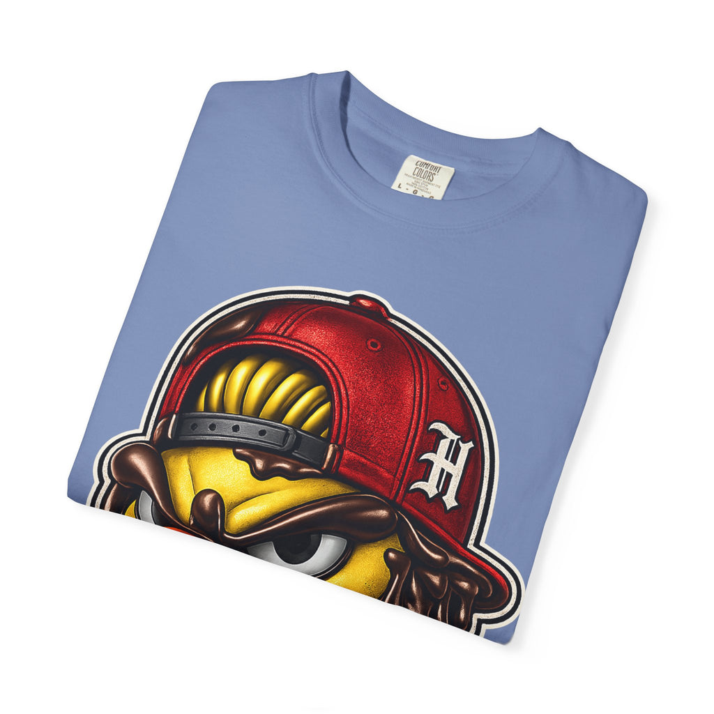 Hen Street Graphic T-Shirt — Streetwear Baseball Cap Mascot Tee
