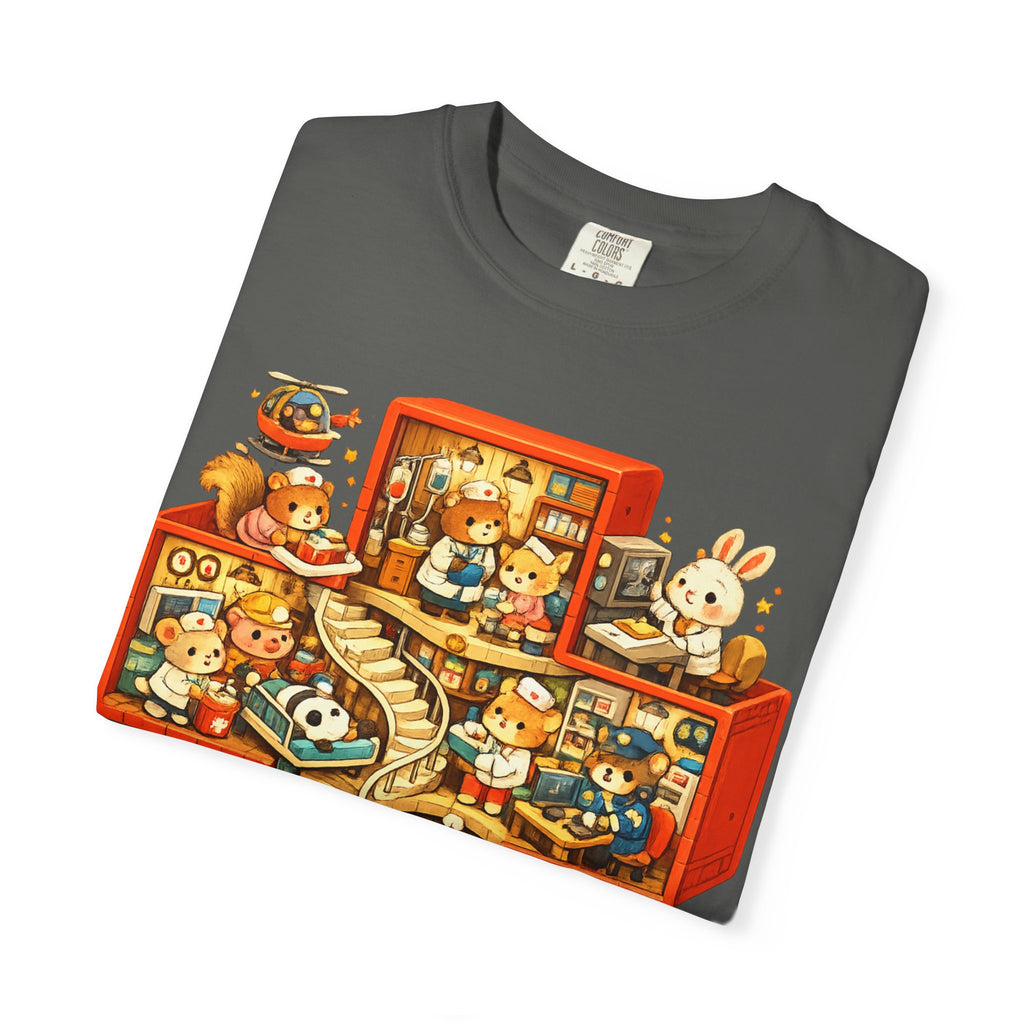 Medical Cross T-Shirt — Cute Vintage Kids’ Small World Illustration