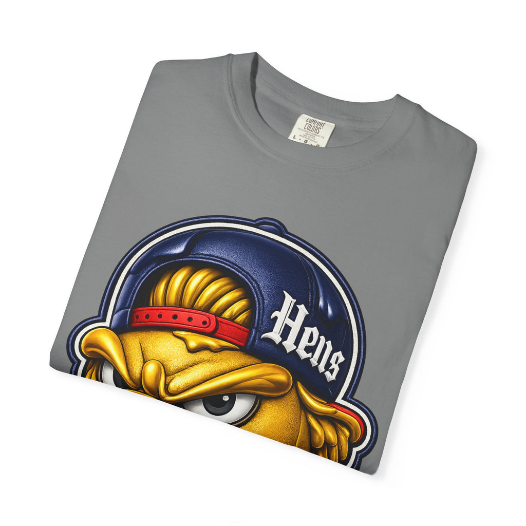 Hens Stadium Graphic T-Shirt — Streetwear Skate Tee with 'Hens' Logo