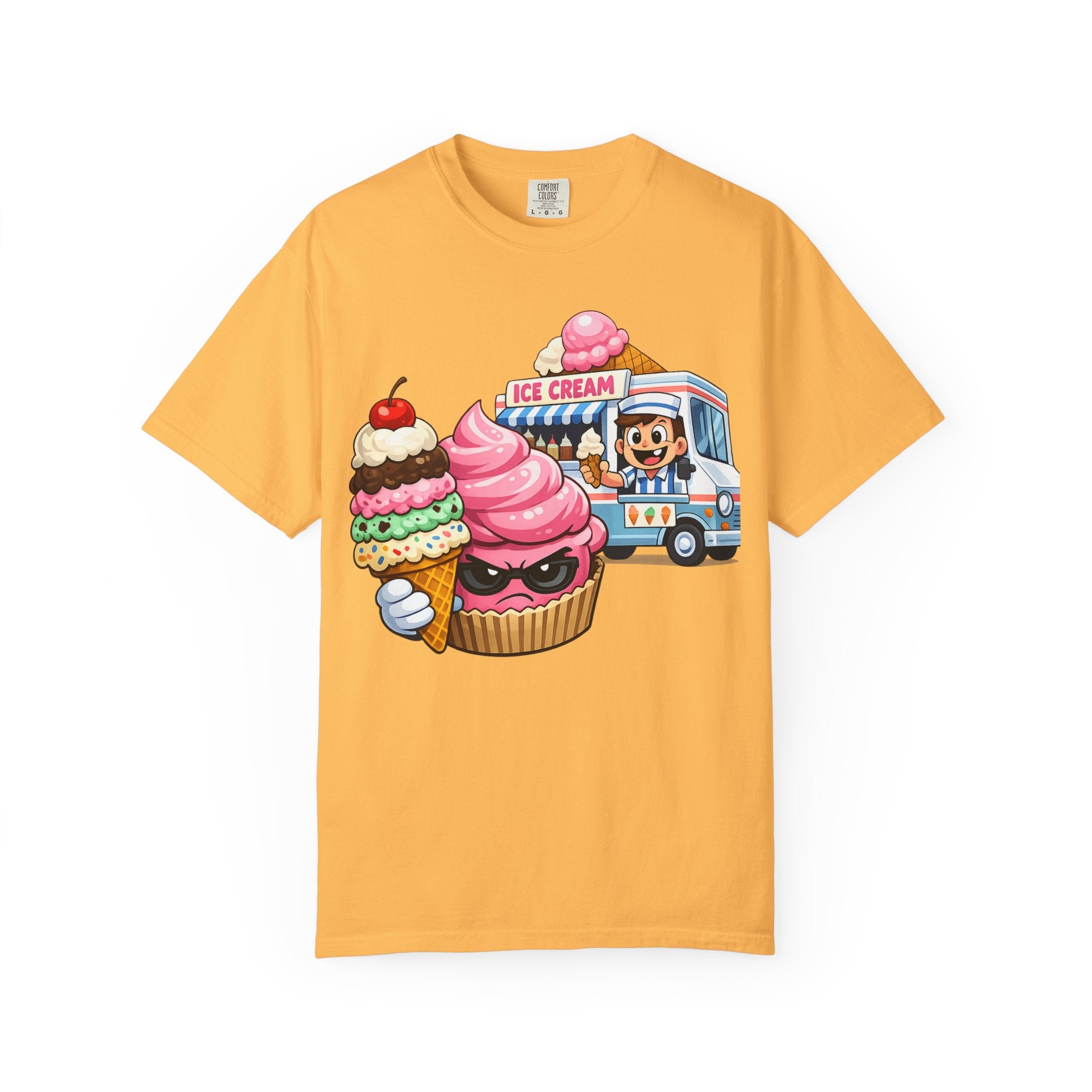 Ice Cream Truck Tee — Cute Cartoon Cupcake & Cone Graphic T-Shirt