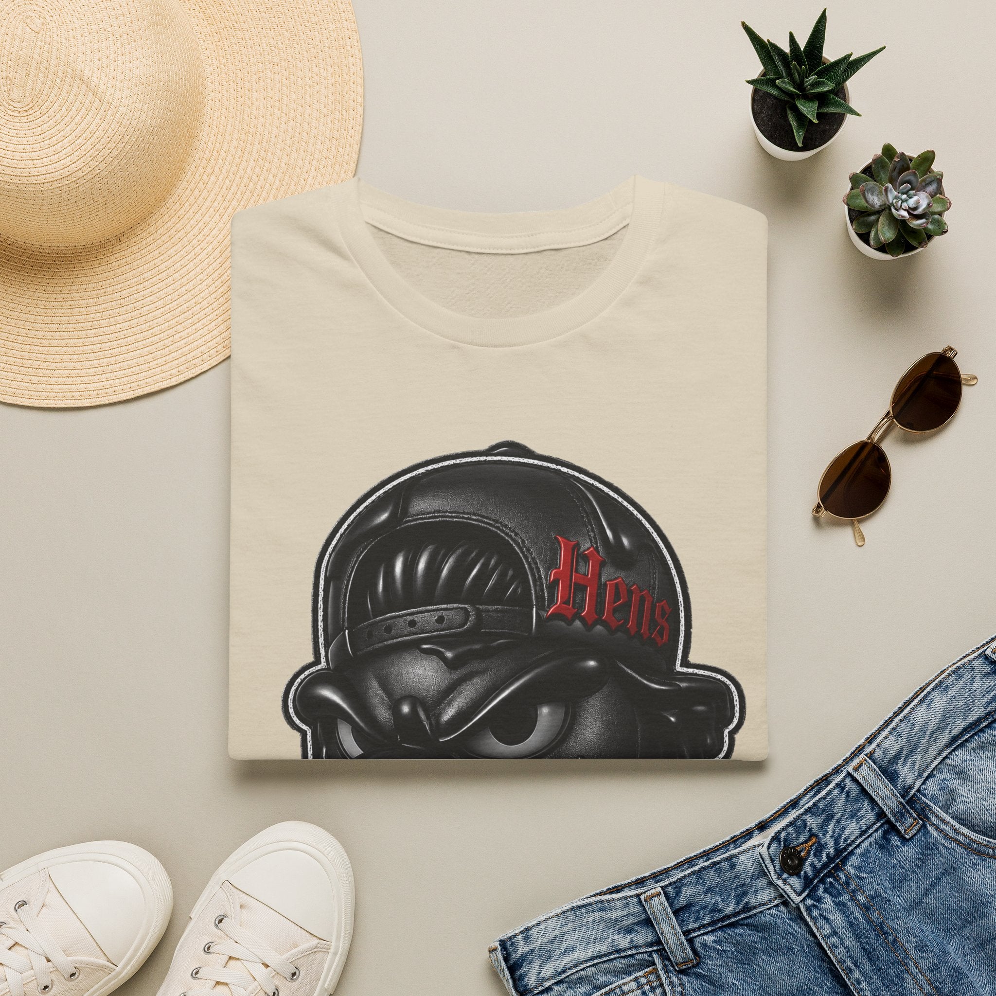 Black Out Hens T-Shirt — Edgy Streetwear Tee with "Hens" Cap Graphic