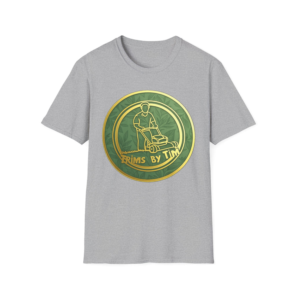 Lawn Care Logo T-Shirt — "Trims By Tim" Gardening Tee