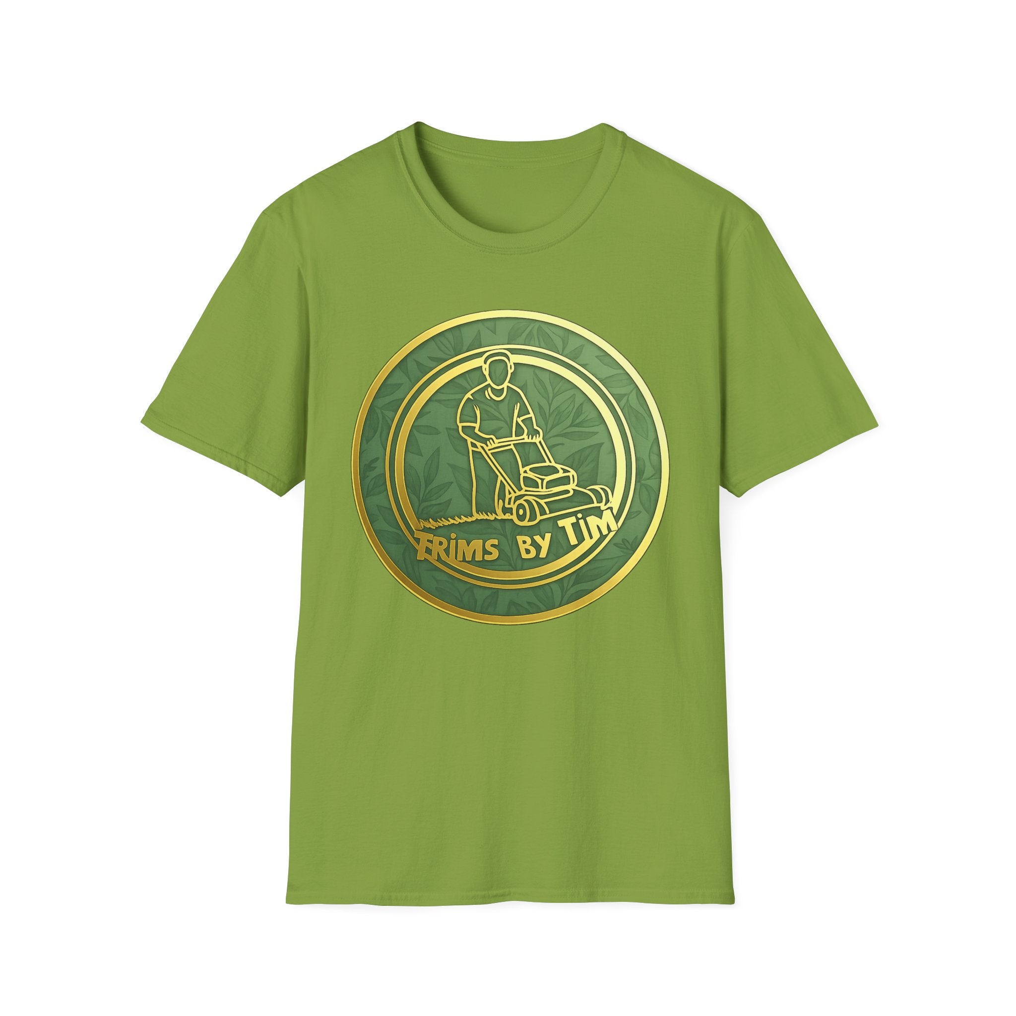 Lawn Care Logo T-Shirt — "Trims By Tim" Gardening Tee