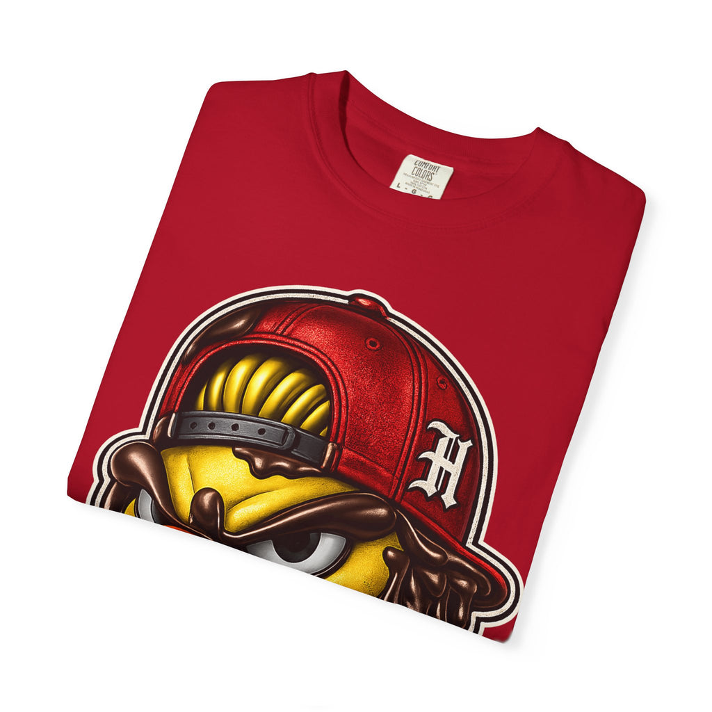 Hen Street Graphic T-Shirt — Streetwear Baseball Cap Mascot Tee