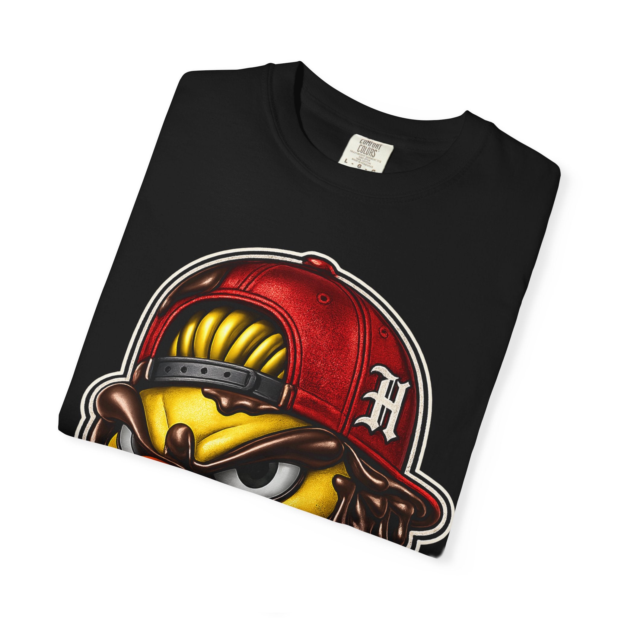 Hen Street Graphic T-Shirt — Streetwear Baseball Cap Mascot Tee