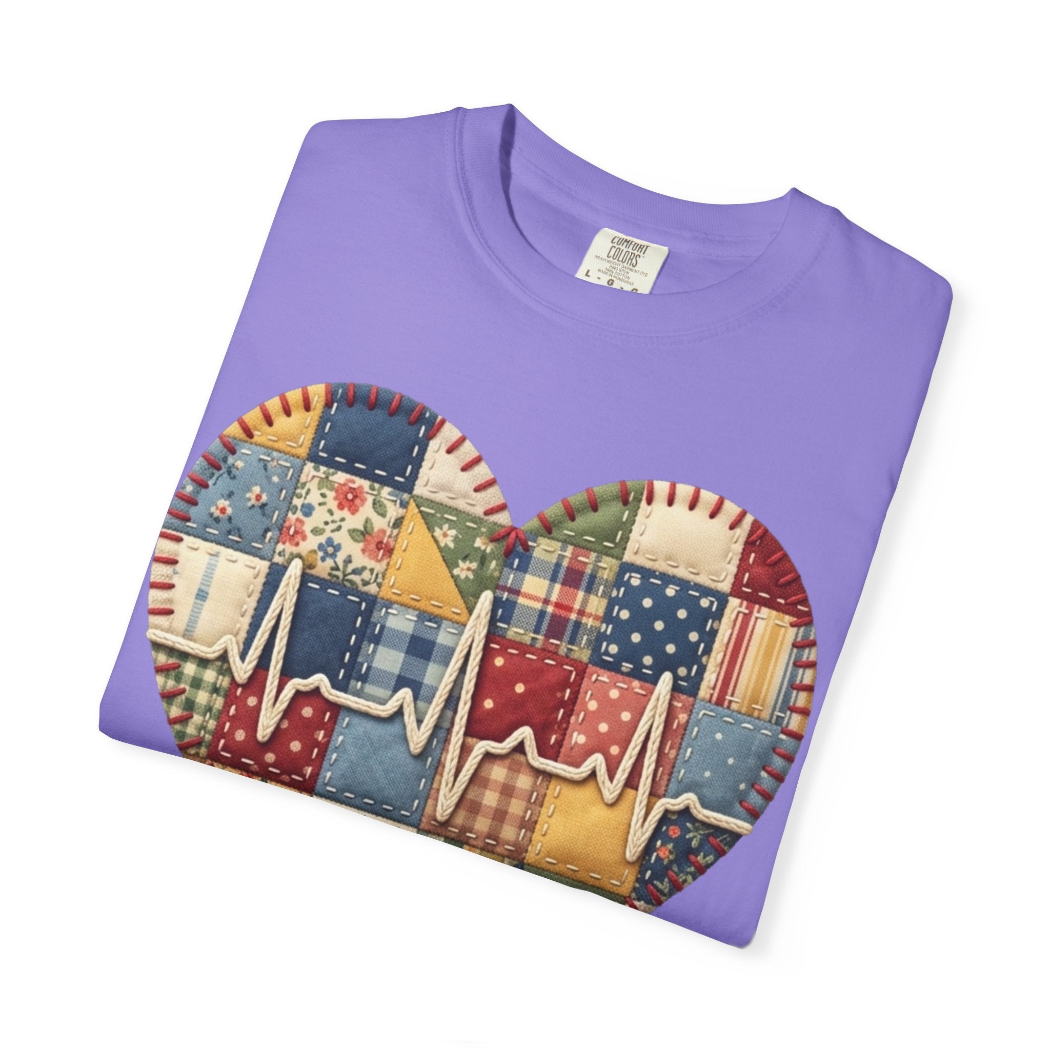 We Care Heart Patchwork T-Shirt — Nurse & Healthcare Appreciation Tee