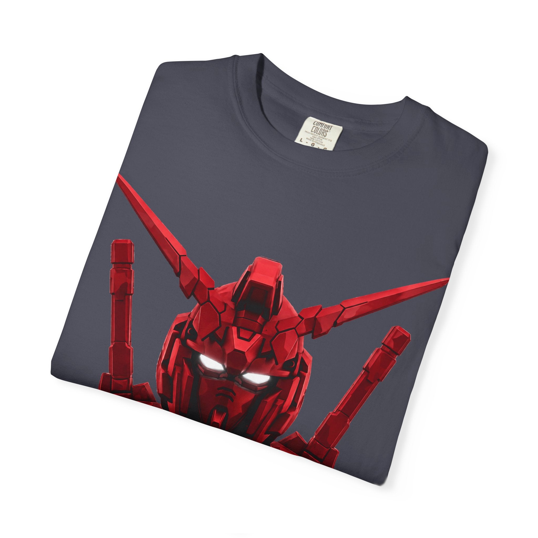 Red Mech Helmet T-Shirt — Anime Mecha Graphic Tee