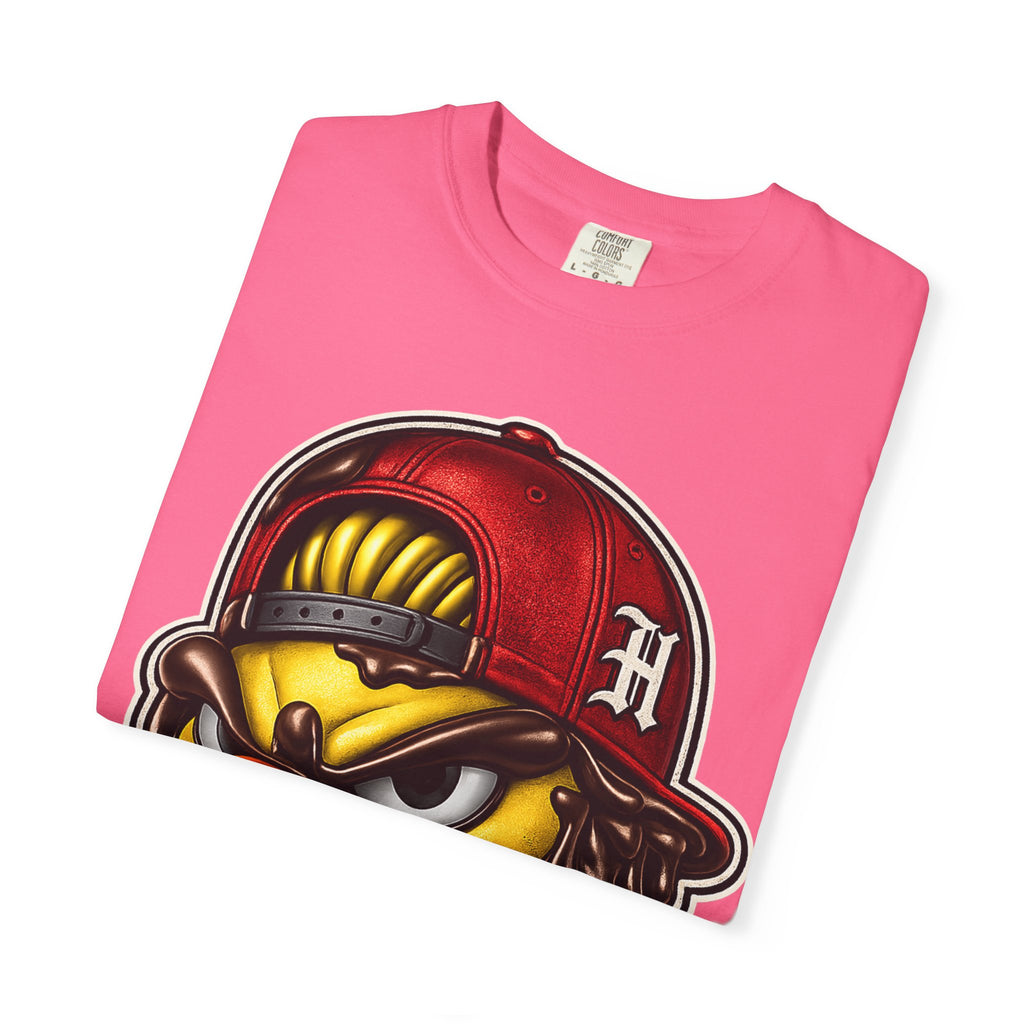 Hen Street Graphic T-Shirt — Streetwear Baseball Cap Mascot Tee