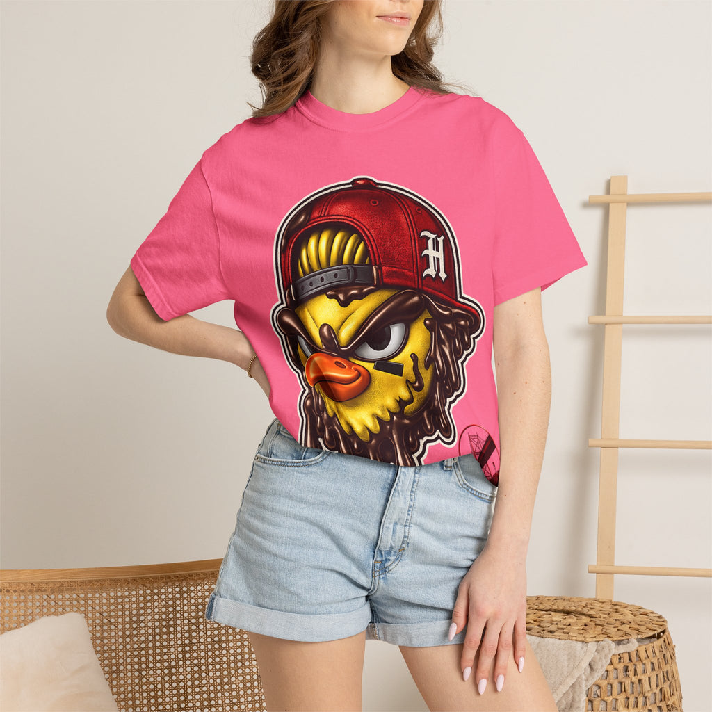 Hen Street Graphic T-Shirt — Streetwear Baseball Cap Mascot Tee