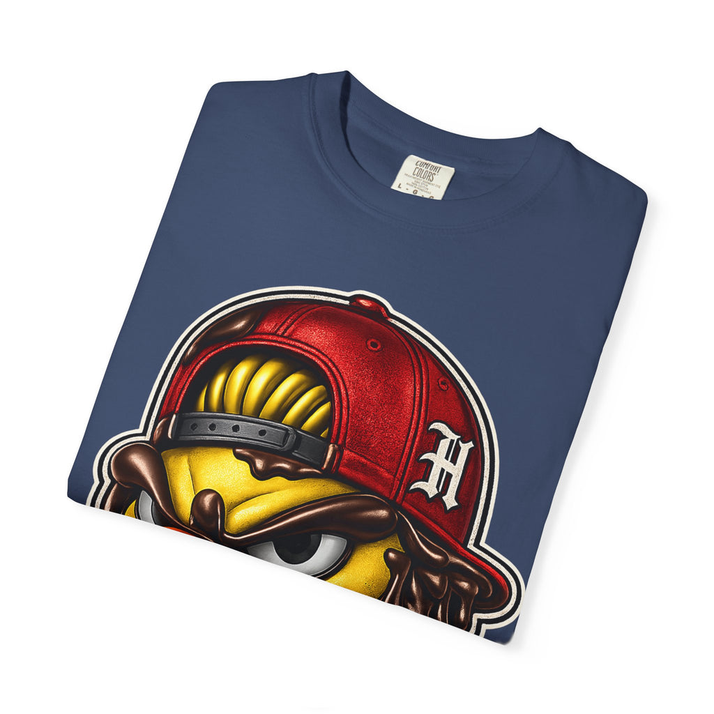 Hen Street Graphic T-Shirt — Streetwear Baseball Cap Mascot Tee