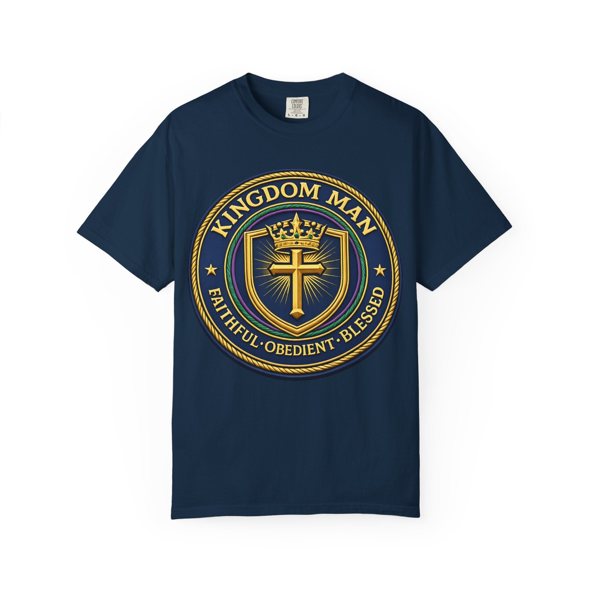 Kingdom Man T-Shirt — Faithful • Obedient • Blessed Christian Tee